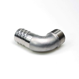 JoyTube 304 Stainless Steel Barbed Elbow Hose, 3/4" Barb to 1/2" NPT Male 90 Degree Barbed Pipe Fitting for Home Brew (Pack of 2)