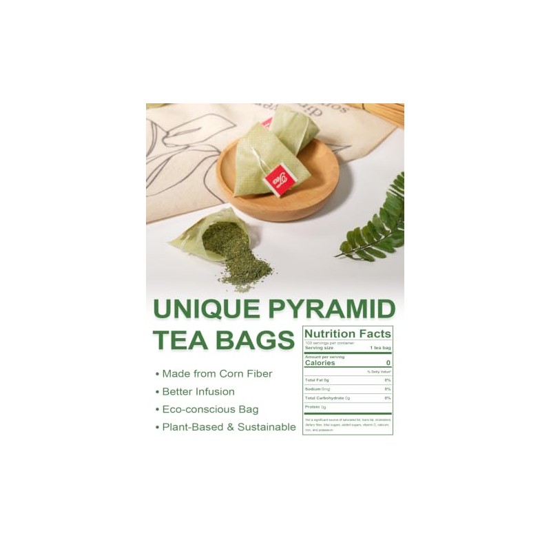 TeeLux Matcha Green Tea Bags with Sencha - 100 Count