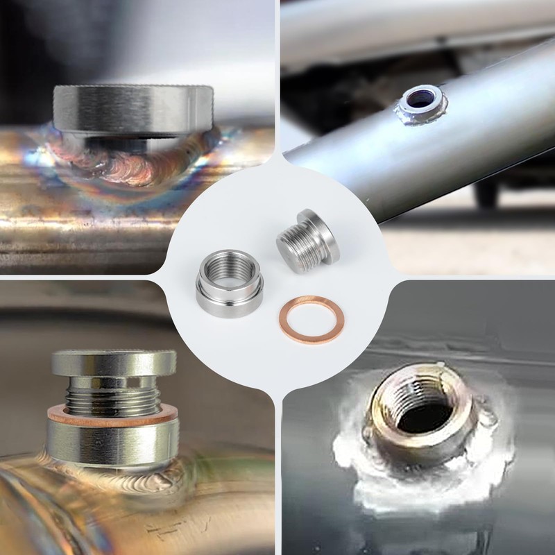 O2 Sensor Bung Weld in with Plug, 4 Set O2