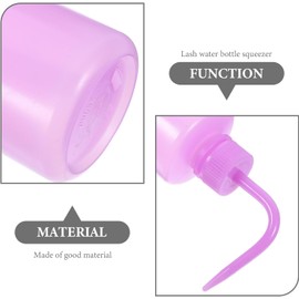 Botella de Lavado de Pestañas 250ml Pe Curva y Punta Estrecha Paquete de 2 Piezas, Color Púrpura, para Limpieza Precisa y Riego de Plantas