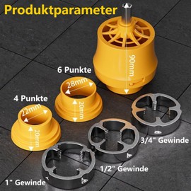 QZKJQDD PVC Tap and Die Tool, Pipe Threader Sanitary Tool, Electric Drill Tap Set, 6 Pieces Plumbing Pipe Thread Kit, for PVC Pipes (1/2 Inch, 3/4 Inch & 1 Inch Sizes)