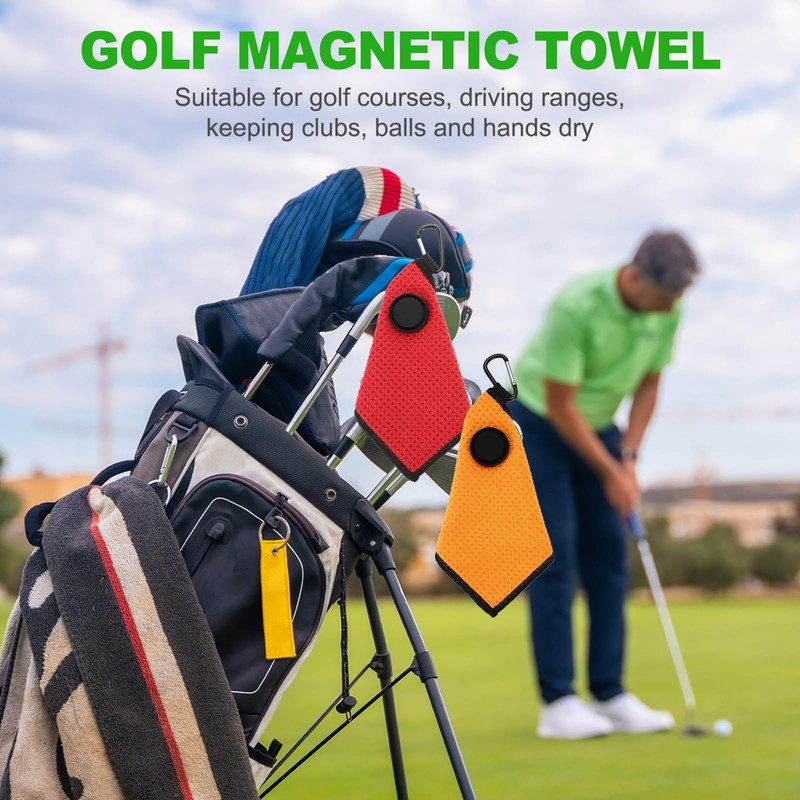 PATIKIL 6"x6" Magnetic Golf Towel with Wire Cleaning Cloth, Microfiber