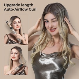 Blow Dryer Brush, 6 in 1 Auto Air Curling Iron Set 3 Temperature 1000W Powerful Negative Ionic Hair Dryer Brush Set, 60000RPM Hot Air Brush, Left&Right Curler Wand