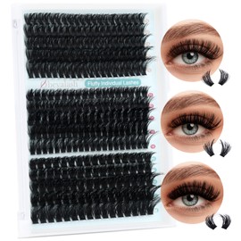 Eyelash Extensions, 280 Pieces, Lash Clusters, Eyelash Extensions, 60D + 80D + 100D Eyelash Extensions, Eyelash Clusters, 10-18 mm, Individual Lashes, D Curl Cluster Lashes Obeyalash
