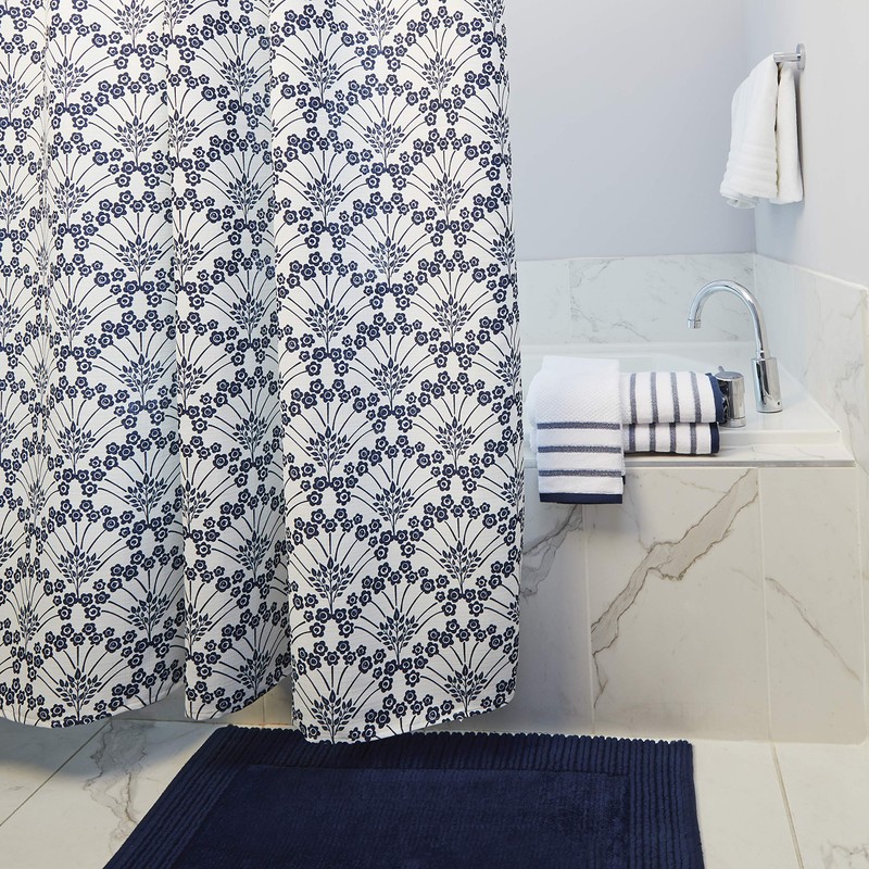 SKL Home Vern Yip Boho Floral Shower Curtain, White