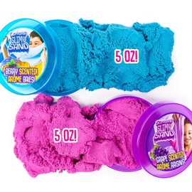 SLIMGLOOP Slimy Sand Twist, 10oz. Blue/Purple Play Sand, 2-in-1 Grape/Berry Scented, Moldable Expandable Sand, Great Sensory Activity for Tactile Fun, Toys for Kids Ages 3, 4, 5, 6, 7