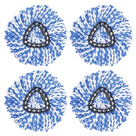 4 Pack EasyWring RinseClean Spin Mop Microfiber Refill Compatible for O-Cedar (2-Tank System), Microfiber Spin Mop Replacement Heads, Blue