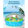 Hikiddy Foldable Kiddie Pool with Canopy: 47in Baby Pool and