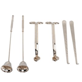6PCS Candle Accessory Set Wick Trimmer Wick Dipper Candle Snuffer Stainless Steel Easy Grip Use Durable Candle Care Kit