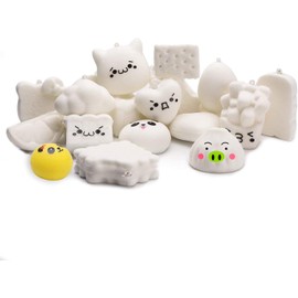 WATINC Random 10Pcs DIY Squeeze Toys Slow Rising Cream Scented Kawaii Simulation Medium Mini Soft Food Squeeze Toys Bread Toys Keychains, Phone Straps, Bonus Random Stickers