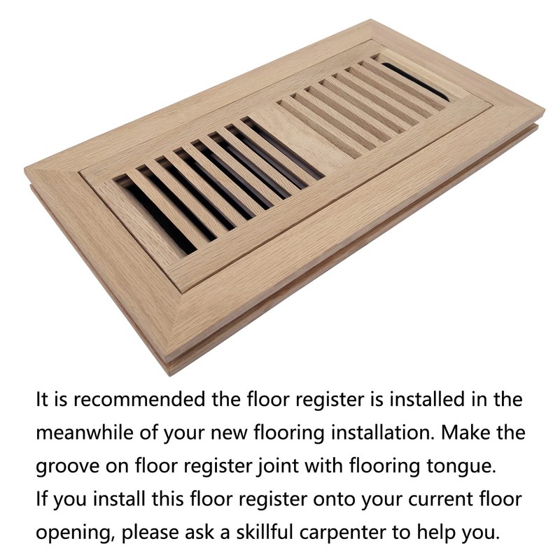 Homewell 2 Pcs Pack Red Oak Wood Floor Register, Flush