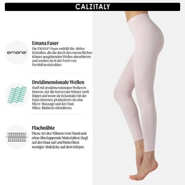 CALZITALY Anticellulite Pyjamas | Shaping Pantyhose Massage Effect Against Cellulite | Pink | S/M, L/XL | Made in Italy (L/XL, Pink)