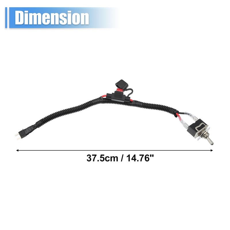 uxcell 1 Set 37.5cm 14.76" Universal Automotive Switched Fuse Bypass