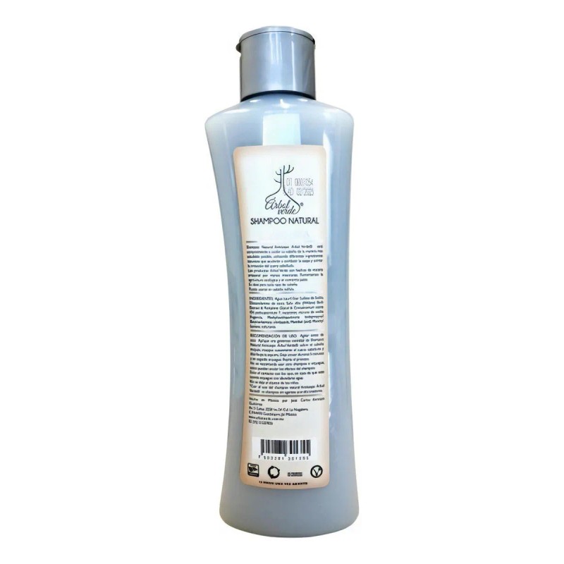 Shampoo Natural Anticaspa Descamación Árbol Verde Canela Y Menta 500ml