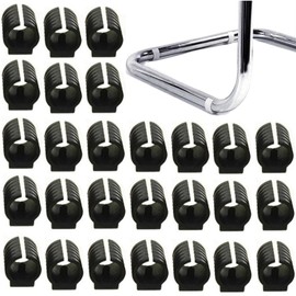 Pack of 32 Plastic Clamp Shell Gliders Chair Glides for Cantilever Chair Gliders Floor Silencer Furniture Gliders for Round Pipes (19 mm, Black)