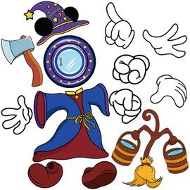 RiVolTa Magical Cruise Door Magnets - 15 Pcs Mouse Ship Cabin Magnetic Stickers Funny Dress Up Mop Bucket Entrance Decals Decor Stateroom Refrigerator Garage Car Accessories for Holiday Carnival Party