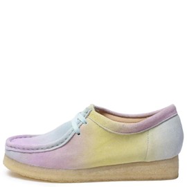 Clarks Women's Wallabee-Oxford, White/Blue, 8.5 M