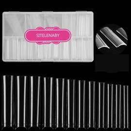 SITELENABY No C Curve 3XL Square Nail Tips-Clear Acrylic Nails Square Shape Nail Tips SITELENABY 360 pcs Flattened Half Cover False Nails for Nail Salons and DIY French ABS Nail Art Tips 12 Size