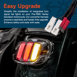 ONLINE LED STORE True Mods Integrated Turn Signal Taillight Converter Wire Harness Adapter for Pre-1999 Harley Davidson Sportster Dyna Fat Boy Road King Electra Glide Ultra Softail Heritage Motorcycle Rear Tail Light