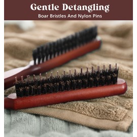 2 Pack Back Combing Brushes, Backcombing Brush, Sleek Hair Brush with Rat Tail Grip Design for Women & Men Fine Short Hair Styling