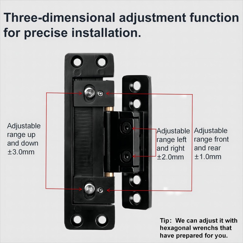 Hidden Door Hinge，Ultra-Thin Hidden Hinges,Adjustable Butt Hinge,Silent Door Hinge,110Lbs Load-Bearing，Heavy