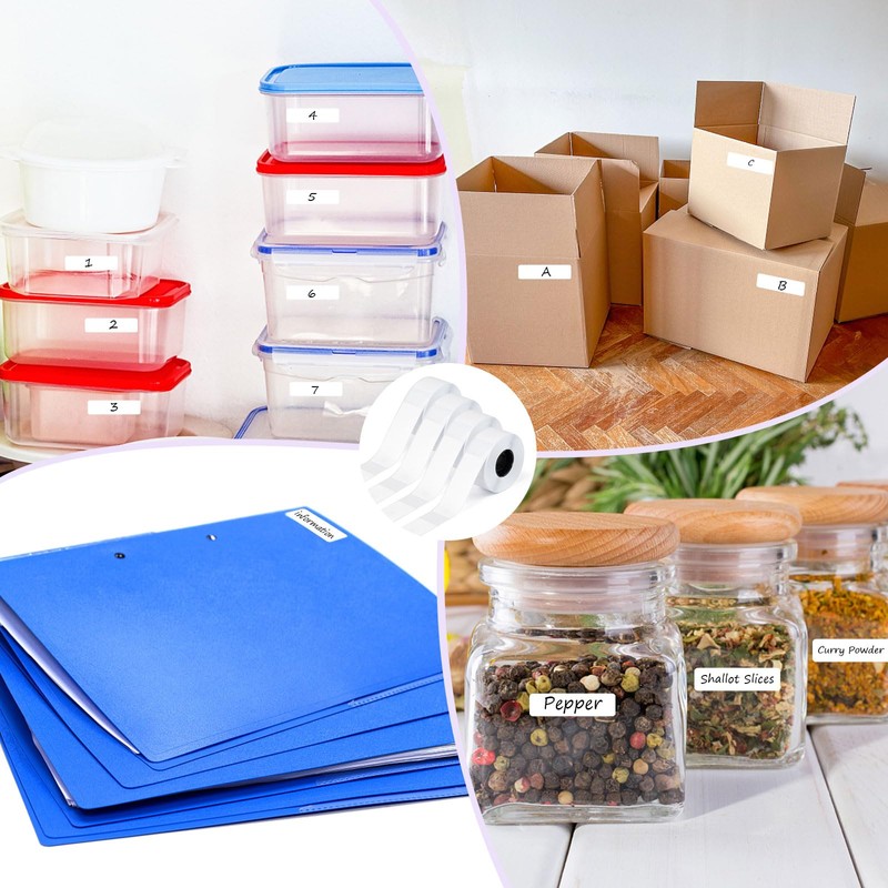 4 Rolls Label Tape Suitable for Label Printers Waterproof 14