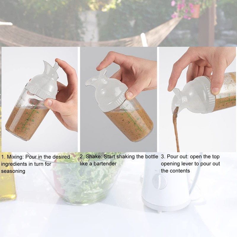 Salad Dressing Shaker, Clear Salad Dressing Mixer Dressing Container Dressing