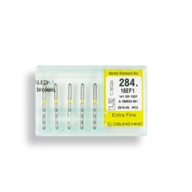 284.16EF1, Torpedo, Cylindrical, 1.6 mm Dia, Extra Fine Grit Diamond Bur, 5 per Pack
