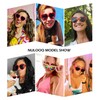 NULOOQ Polarized Heart Shaped Sunglasses for Women Retro Fashion Large