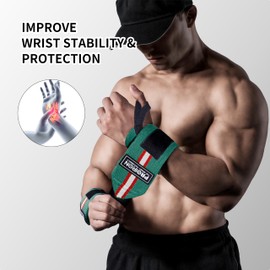 PROIRON Weightlifting Wrist Wraps-Giant Crocodile Green