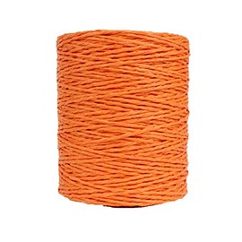 Natural Cotton Raffia Yarn Orange Summer Sun Hat, Beach Bag, Rayon Crochet Yarn, Knitting Materials - 280 Meters/306 Yards