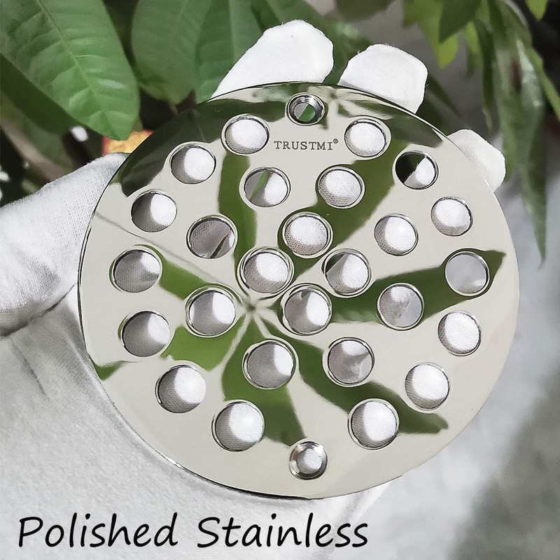 TRUSTMI 4 Inch Screw-in Shower Drain Cover Replacement Floor Strainer,Polished