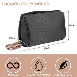 RUAKIVA Bolsa de Cosméticos de Viaje,Bolsa de Cosméticos,Estuche de Cosméticos de Viaje,Mini Bolso Portátil,Bolsa de Cosméticos Impermeable con Compartimentos,Negro
