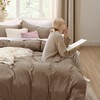 Bedsure Deep Khaki Duvet Cover Queen Size - 3 Pieces