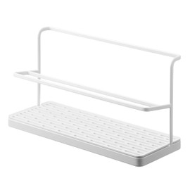 Yamazaki 5409 Wide Jug Bottle Stand, White, Approx. W12.6 x D 4.7 x H 6.7 inches (32 x 12 x 17 cm), Tower Water Bottle Stand, Drainer Rack