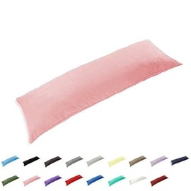 Gyulin 100% Cotton 300 Thread Count Envelope Style 4.6ft Body Pillow Cover Pillowcase Pillow Protector Cushion Cover Non Zippered Only Cover No Insert 20" x 54" /51cm X 137cm Pink