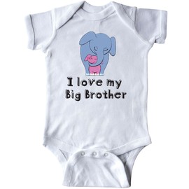 inktastic I Love My Big Brother Elephant Blue Pink Infant Creeper