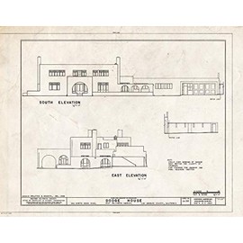 Historic Pictoric : Blueprint HABS Cal,19-LOSAN,27- (Sheet 6 of 9) - Walter Luther Dodge House, 950 North Kings Road, West Hollywood District, Los Angeles, Los Angeles County, CA 14in x 11in