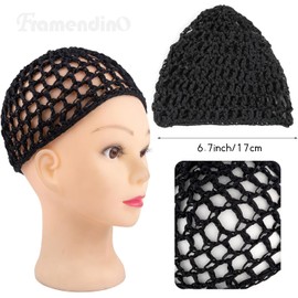 Framendino, paquete de 4 redes de malla de ganchillo para el pelo de punto de rayón, redecillas para el pelo, adorno para dormir nocturno, accesorios para el cabello (2 colores)