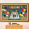 Pajean Welcome Bulletin Board Set 3D Tulip Flower Classroom Decorations