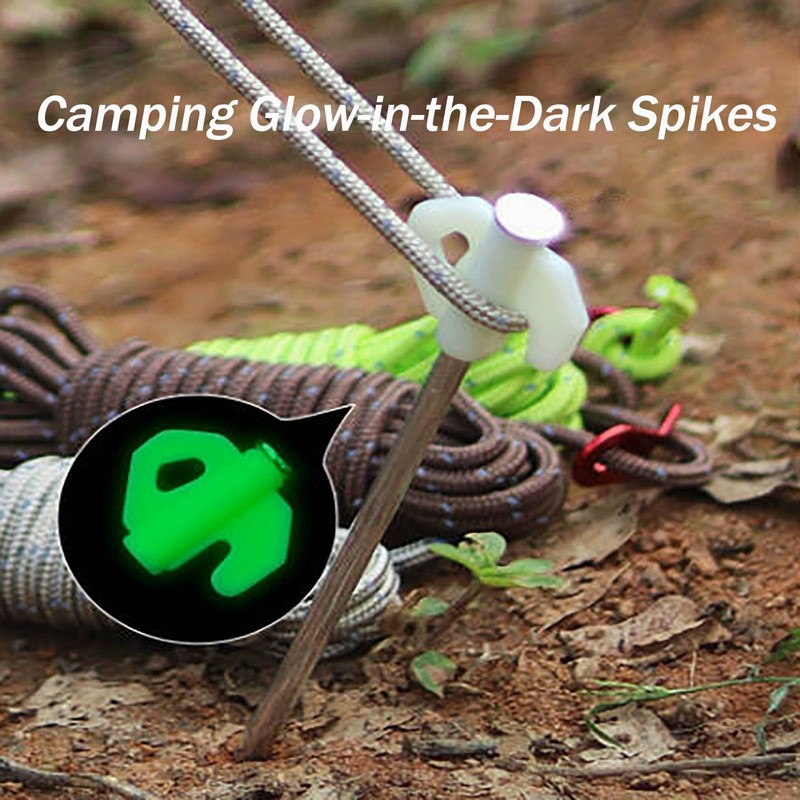Pack of 10 Camping Pegs, 20 cm Fluorescent Tent Pegs,