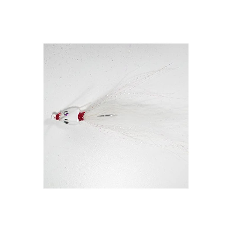 (White) ‎Key West Bonefish Bucktail Jigs - Straight - 1/8