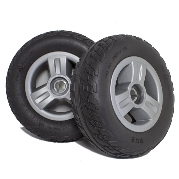 New Solutions DW830 Pride Go-Go 3 or 4 Wheel Scooter Rear Wheels and Tire Replacement, 9x3 Sold in Pairs