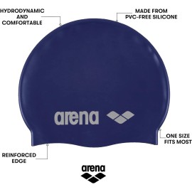 Arena Classic Unisex Soft Silicone Swim Cap for Women and Men, Intensive Trainin
