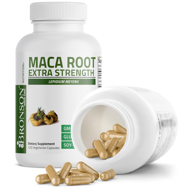 Bronson Maca Root Extra Lepidium Meyenii, Non-GMO, 120 Vegetarian Capsules