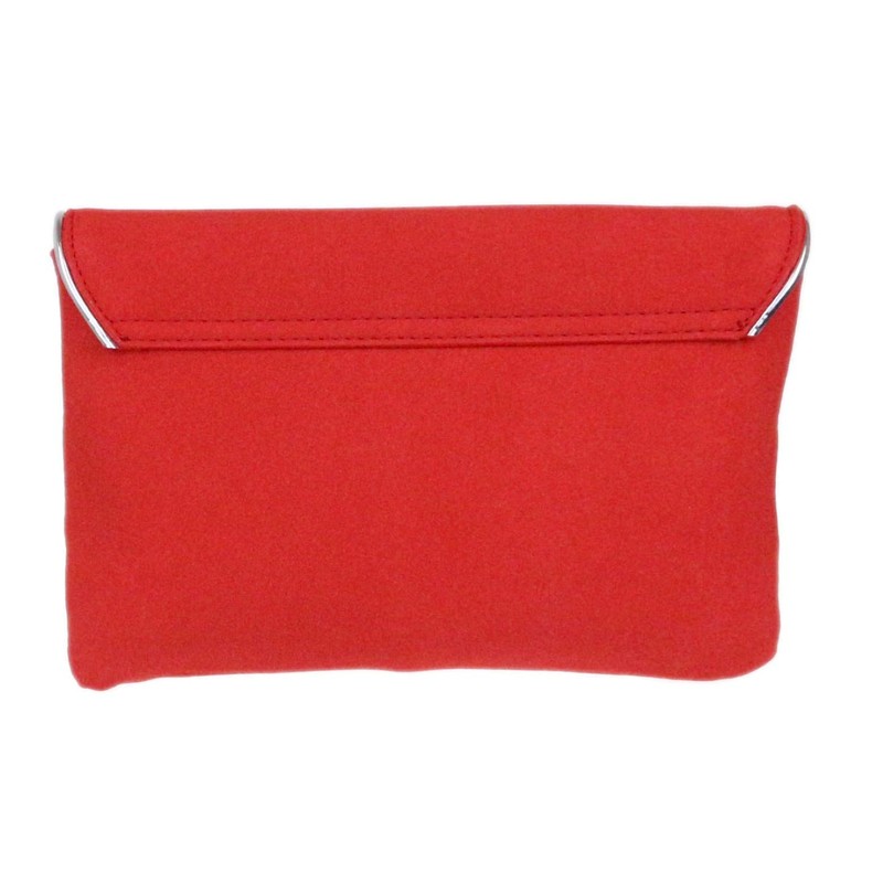 Girly Handbags Metallic Trim Clutch Bag - Red