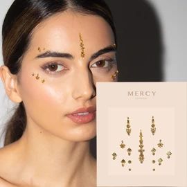 Gigi Gold Bindi ✮ Crystal Indian Bindi Face Jewels Gold Multi Packet