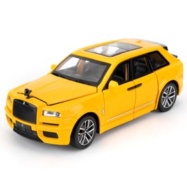 imtfzct 1/32 Rolls-Royce Cullinan Model Car, Toy Car with Sound and Light Function, Children's Toy Model Car with Pull Back Function, Collector's Quality Model Car, Gift for Children (Yellow)