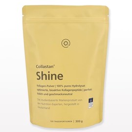 Collastan Shine - Premium-Kollagen-Pulver Hydrolysat Peptide. Kollagen ist Bestandteil schöner Haut und starkem Bindegewebe | 300g Beutel | 120 Tagesportionen | Studienbasiert