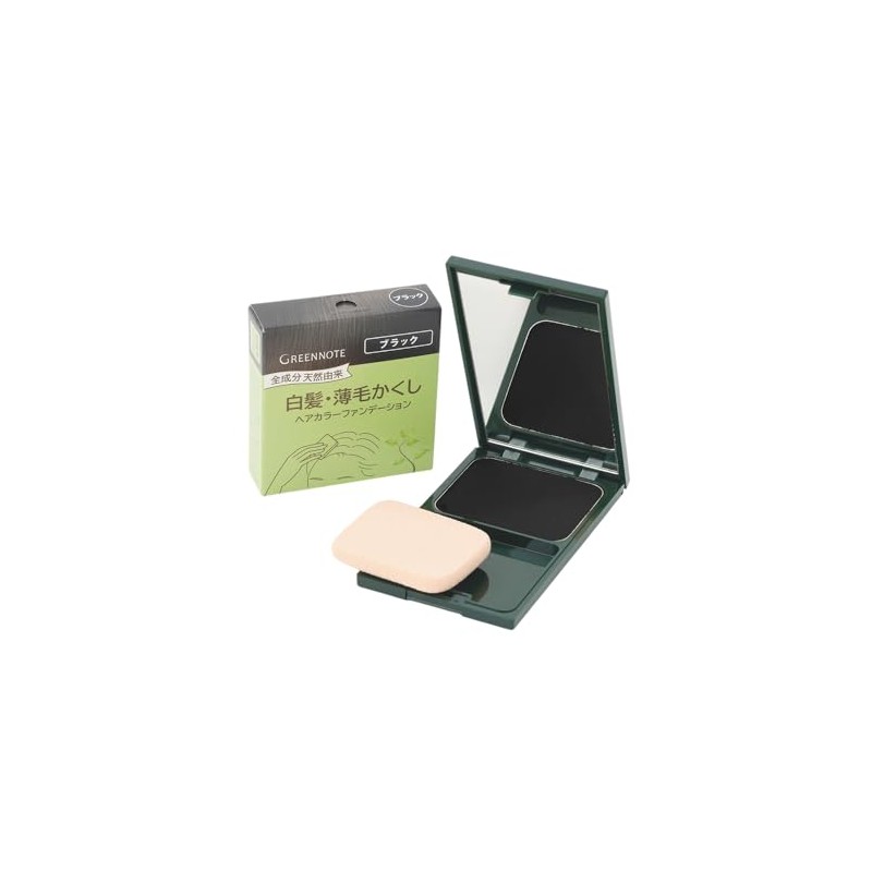 green note hair color foundation black